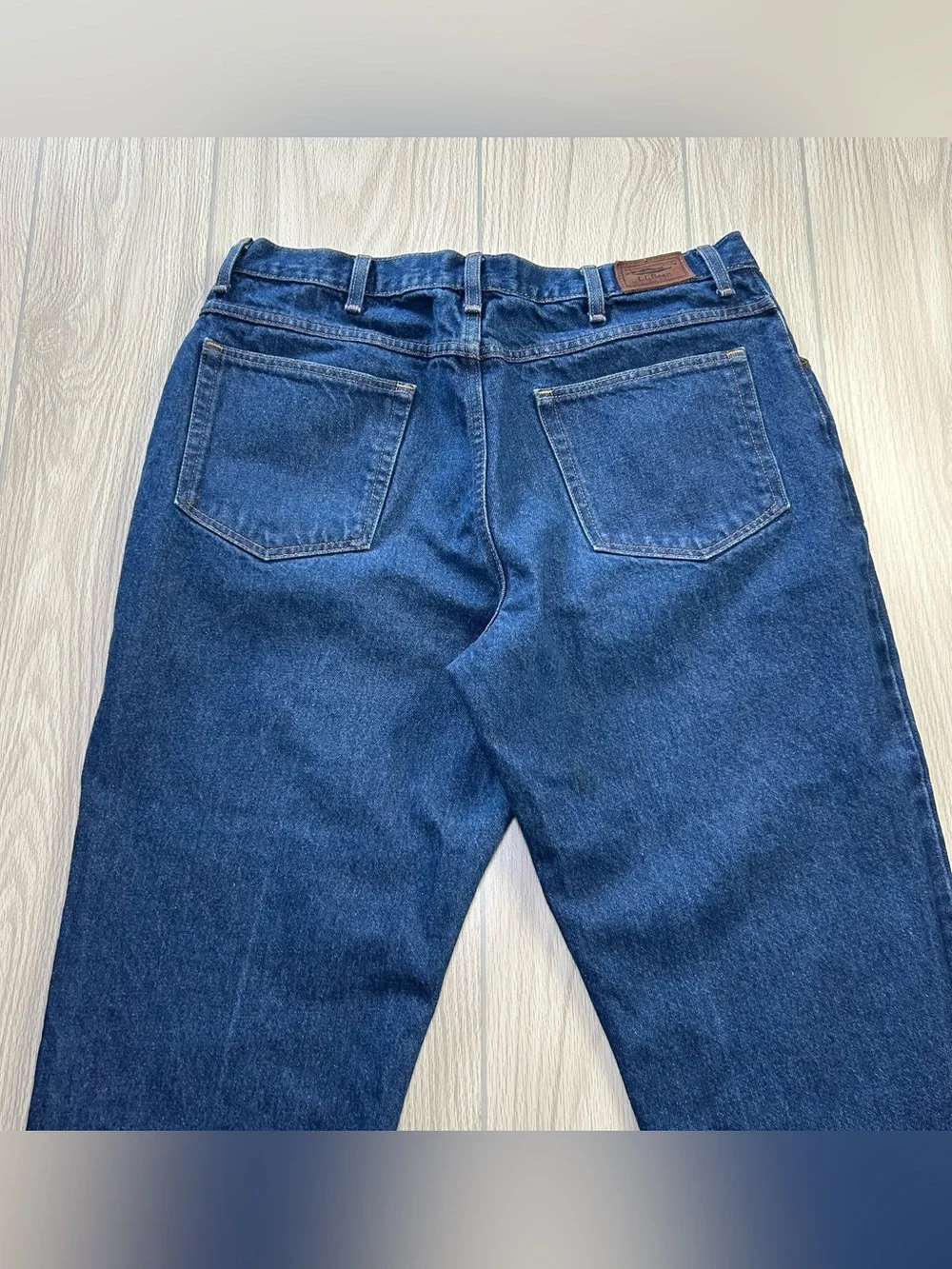 L.L. Beans Jeans Men’s 37X29 Blue Denim Natural Fit Straight Leg 100% Cotton